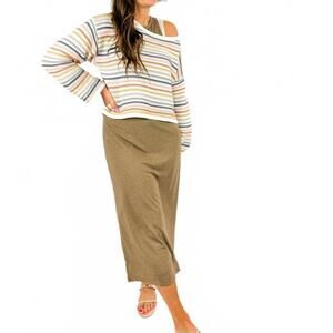 NEW SAGE THE LABEL abigail spring sweater in pink multi